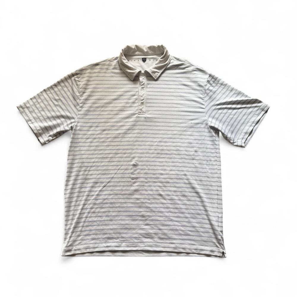 NIKE GOLF White Striped Performance Polo Shirt